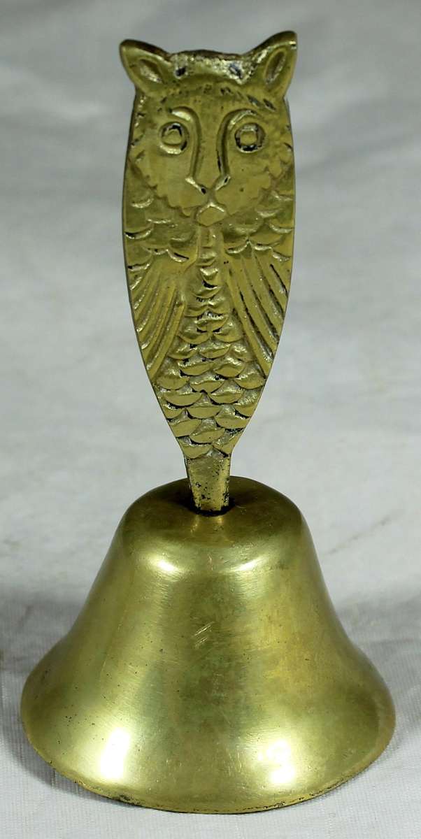 Brass bell - Owl face