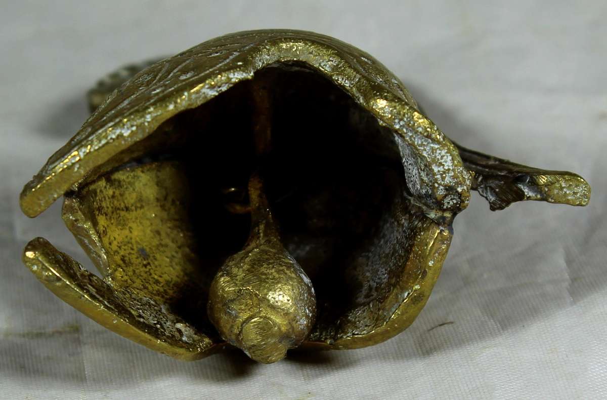 Brass bell - Etruscan style helmet