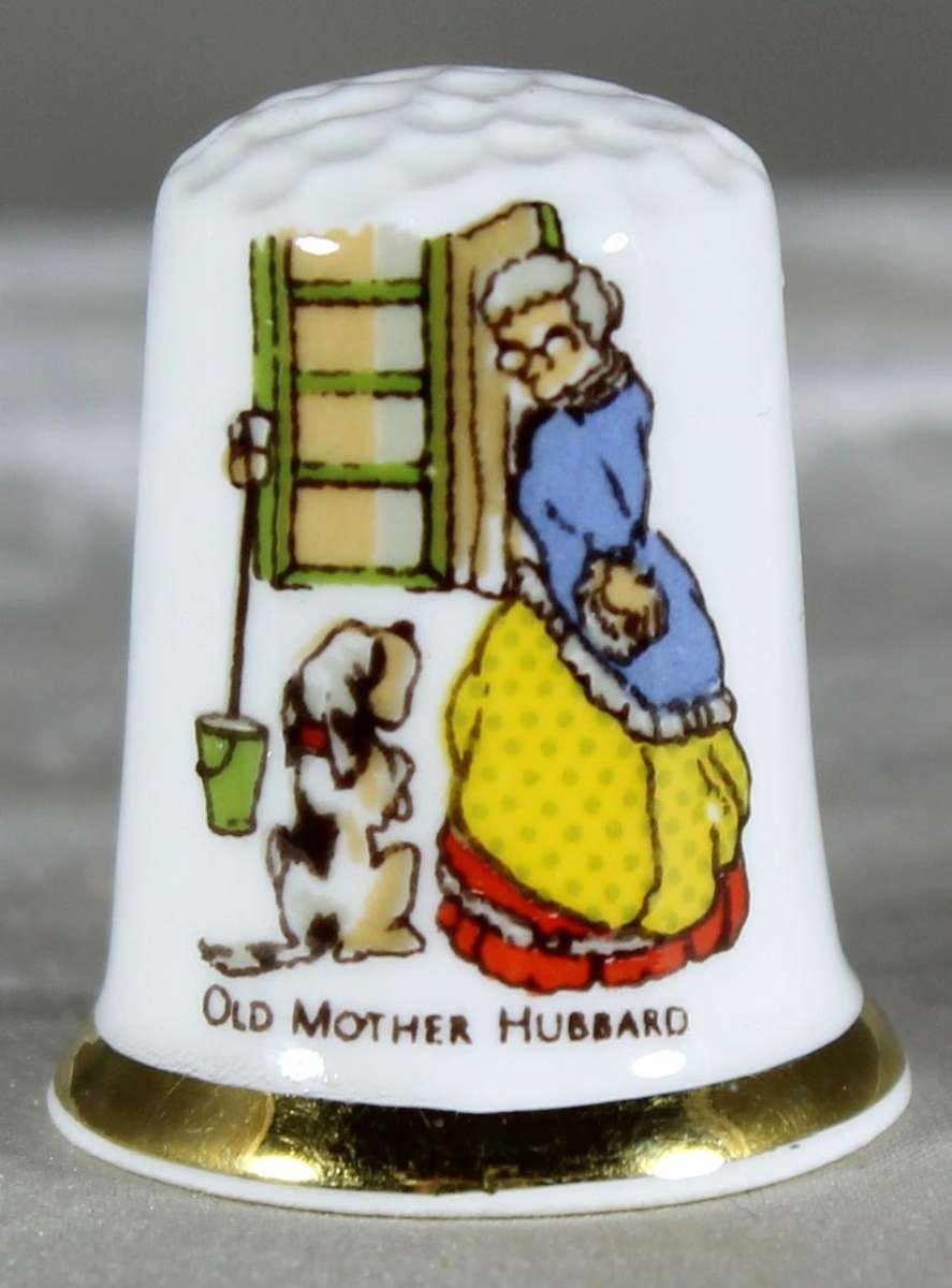Bone China thimble - Old Mother Hubbard - Finsbury