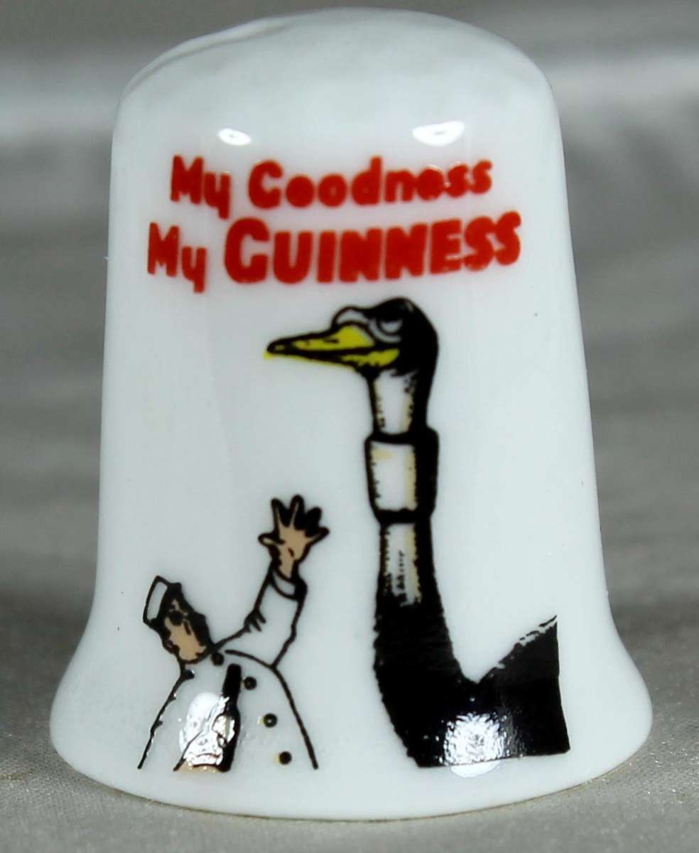 Bone China - Advertising thimble - Guiness - Stoke-on-Trent