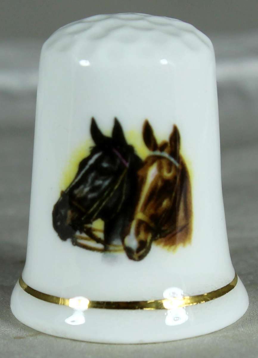Bone China thimble - horses