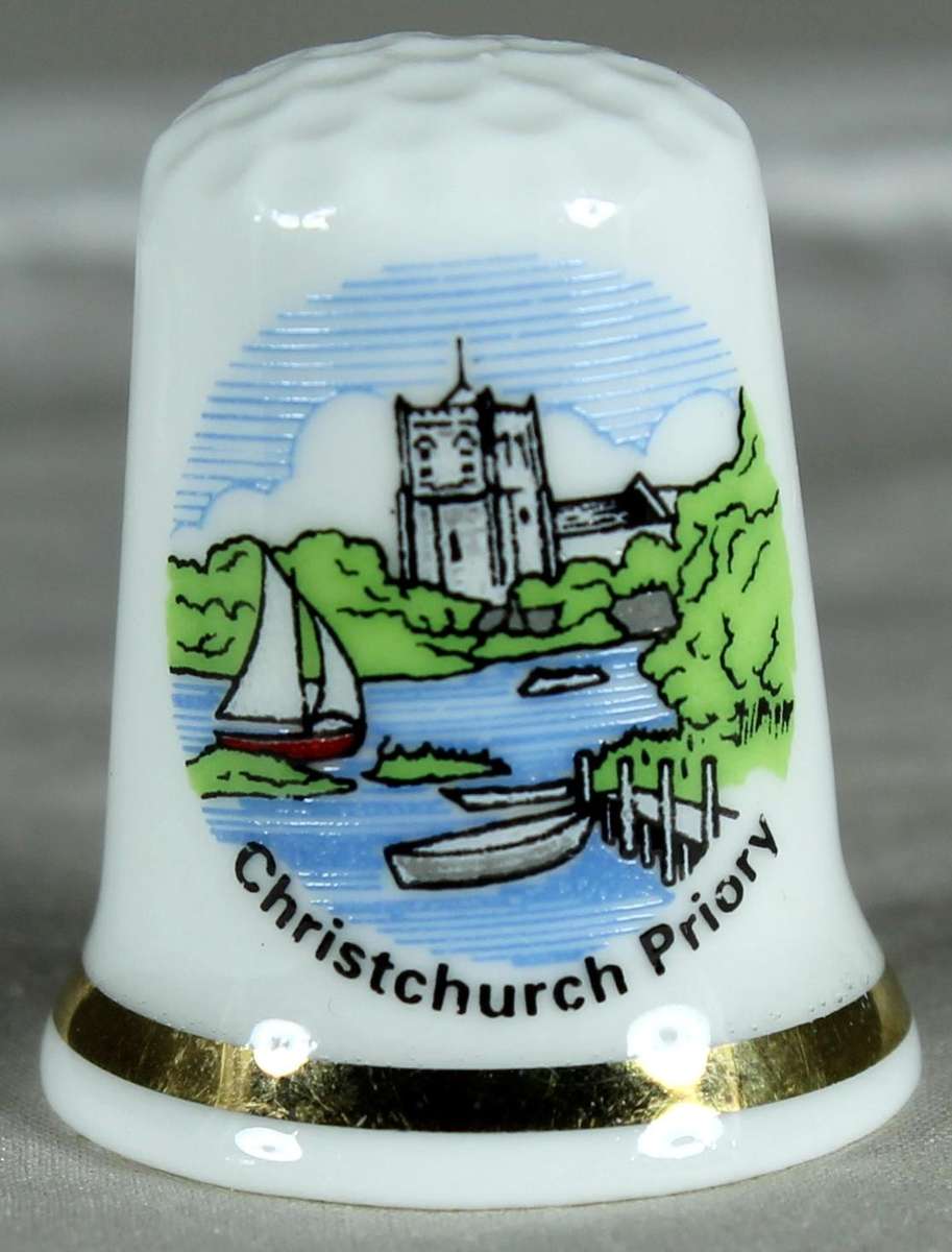 Bone China thimble - Christchurch Priory - Sampson Souvenirs
