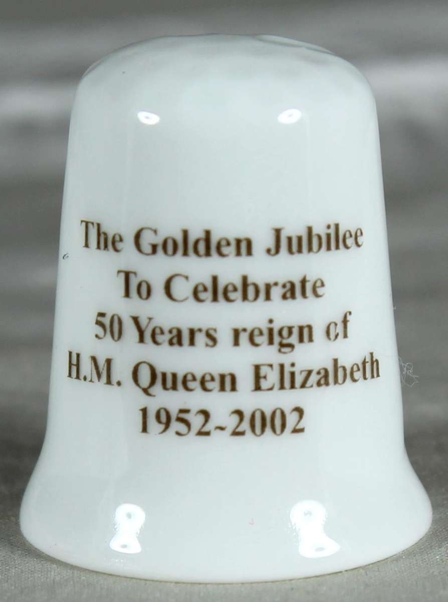 Bone China thimble - Golden Jubilee - Queen Elizabeth