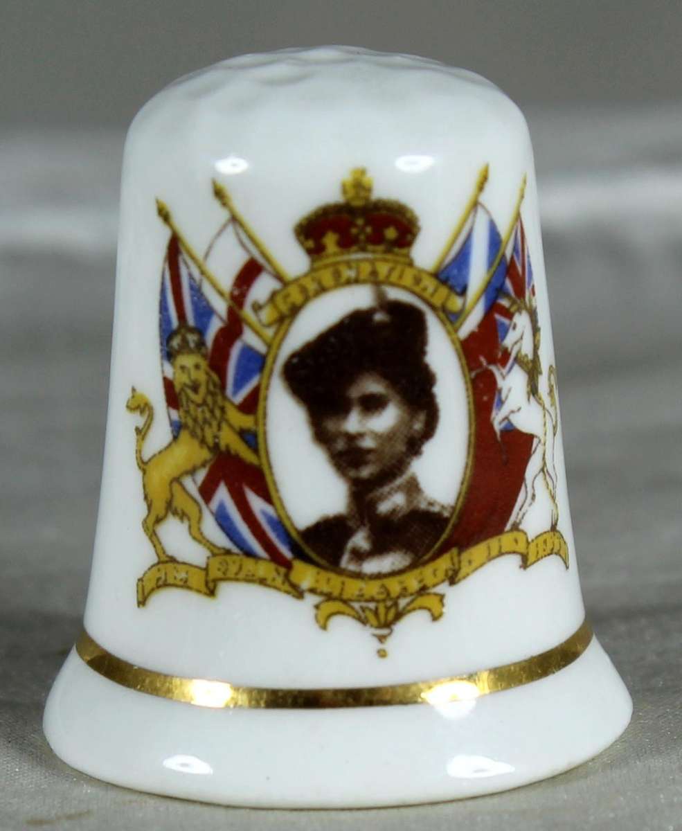 Bone China thimble - Queen Elizabeth II 2 June 1953