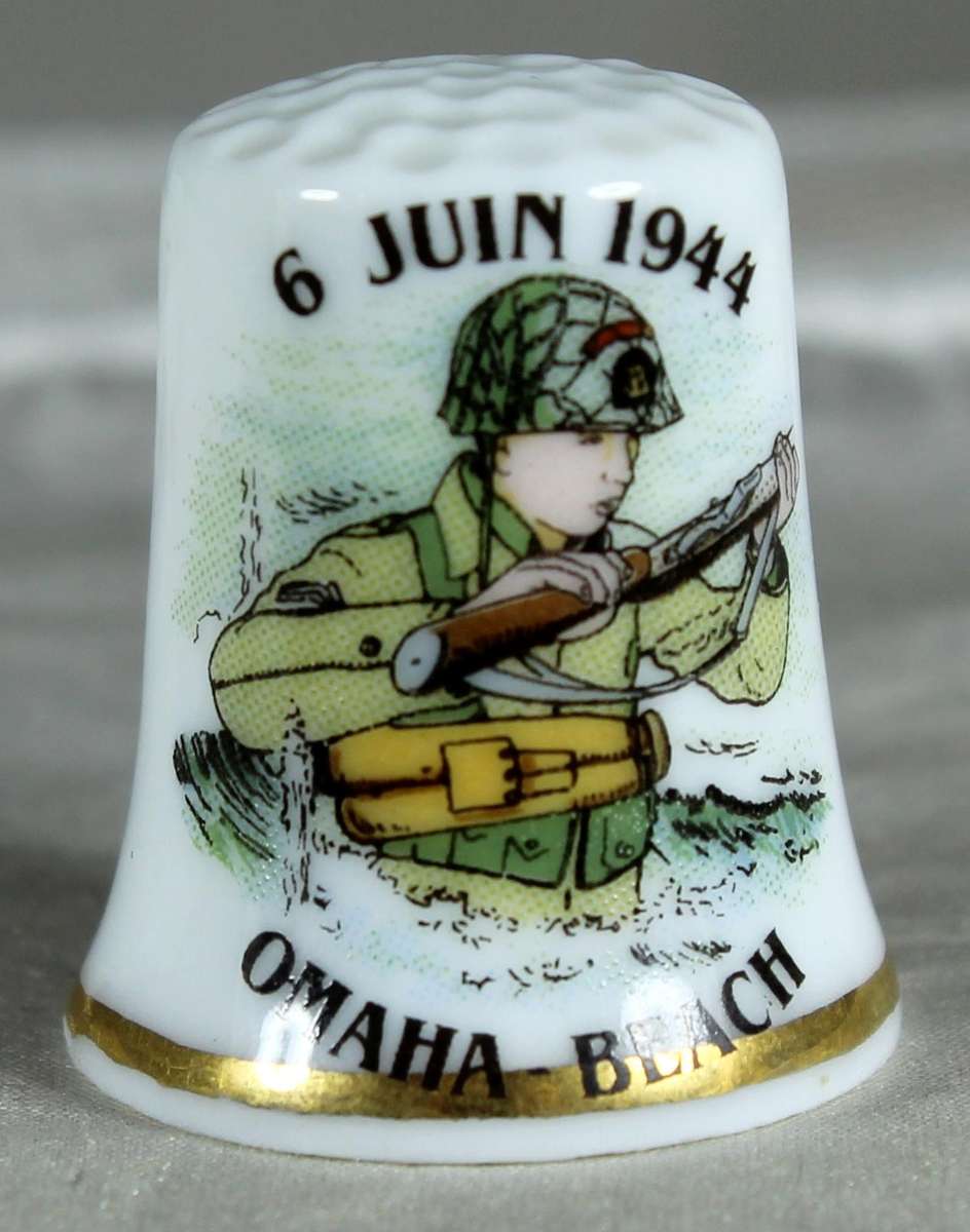 Bone China thimble - Omaha beach - 6 June 1944