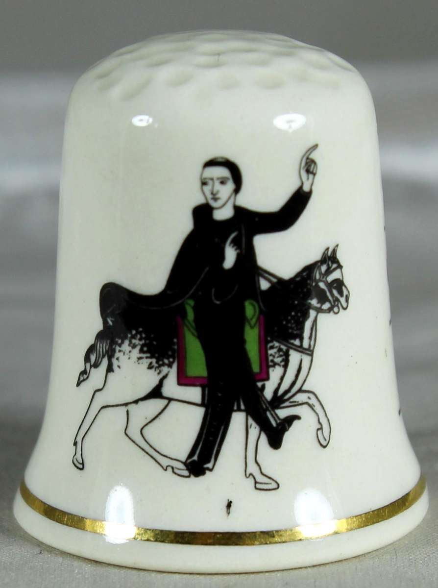 Bone China thimble - Gerallt Gymro (1188-1988) - Pallisy