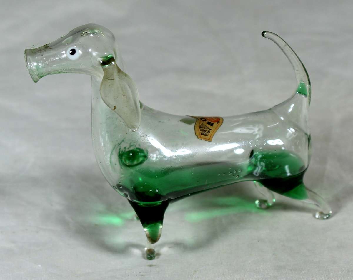 Bols - Hand blown dog liquor bottle