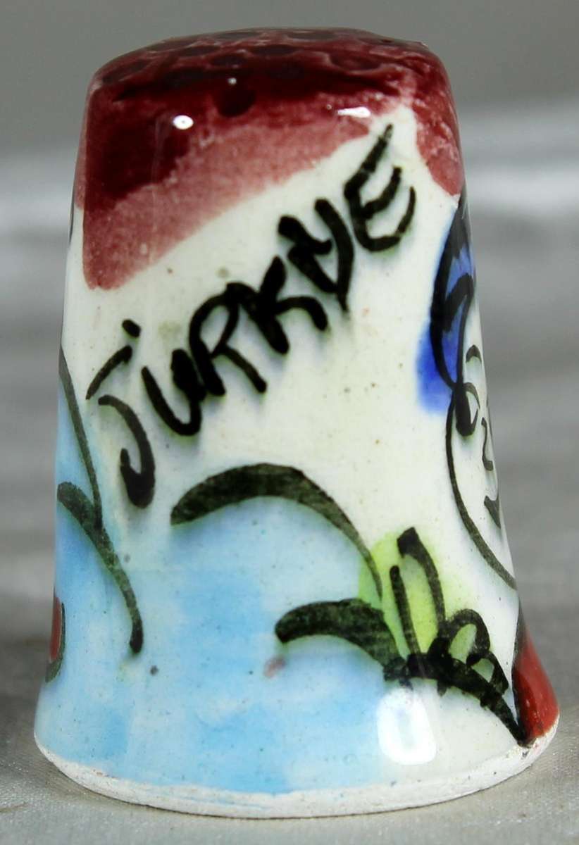 Hand painted Turkye thimble