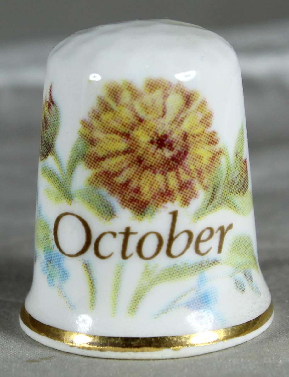 Bone China thimble - October