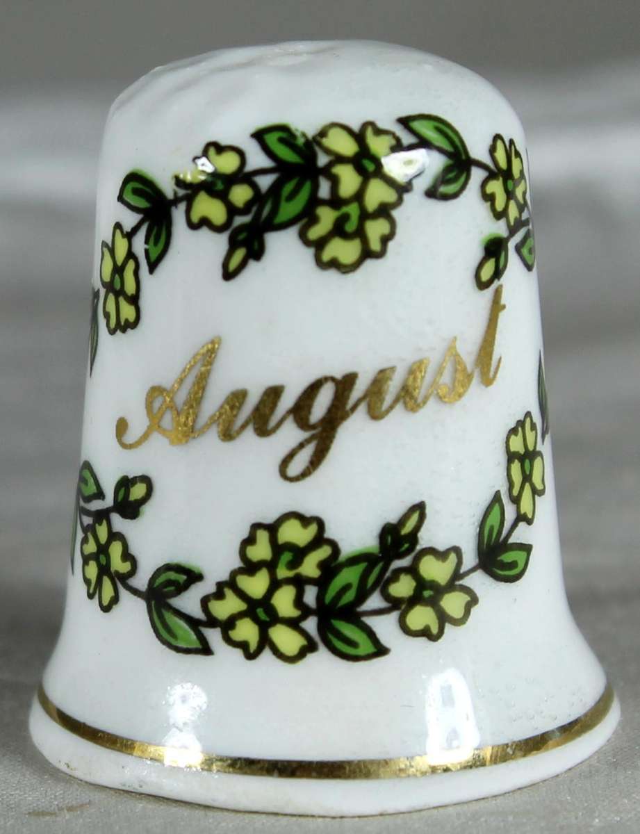 Bone China thimble - August - B&W Ceramics