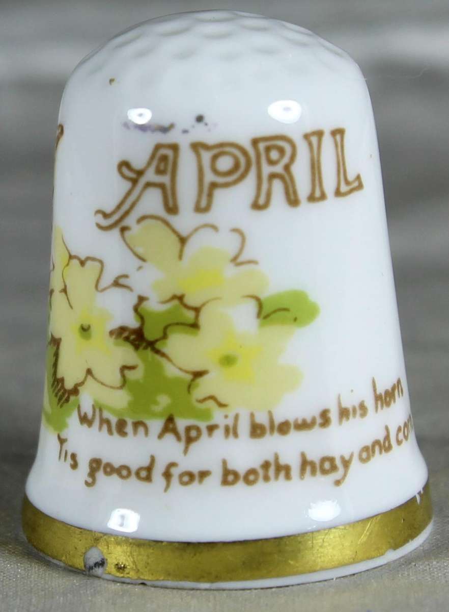 Bone China thimble - April - Caverswall