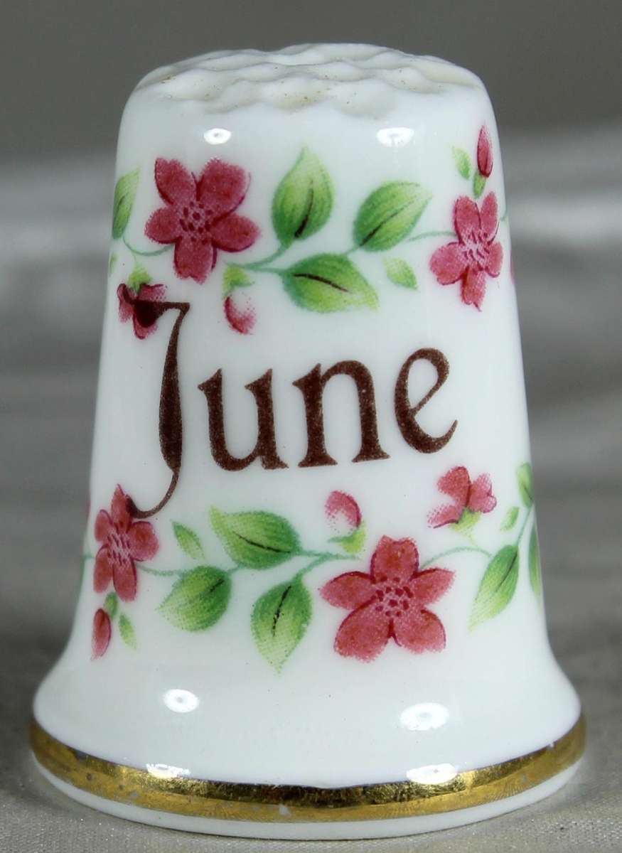 Bone China thimble - June - CE Ceramics