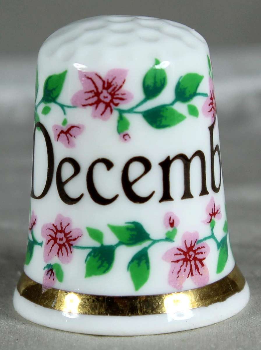 Bone China thimble - December