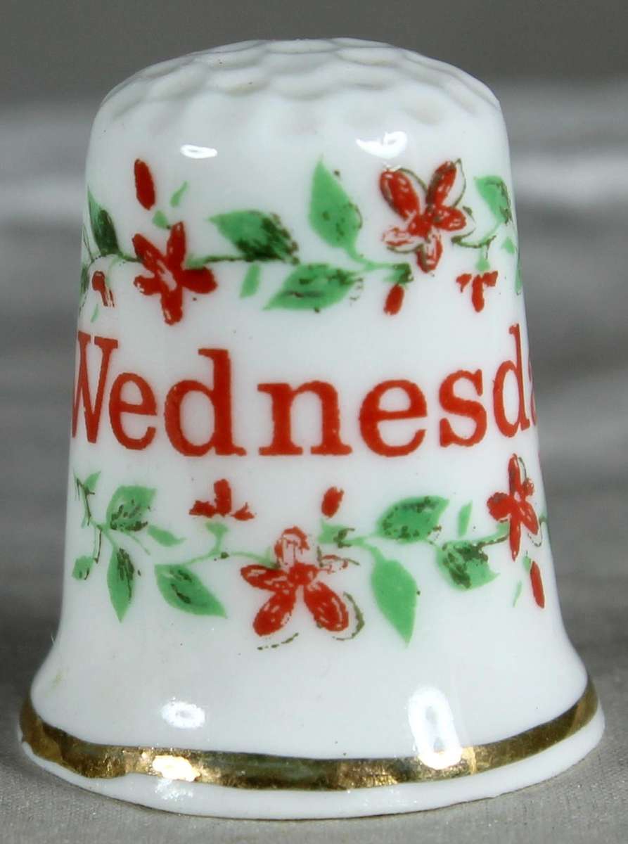 Bone China thimble - Wednesday