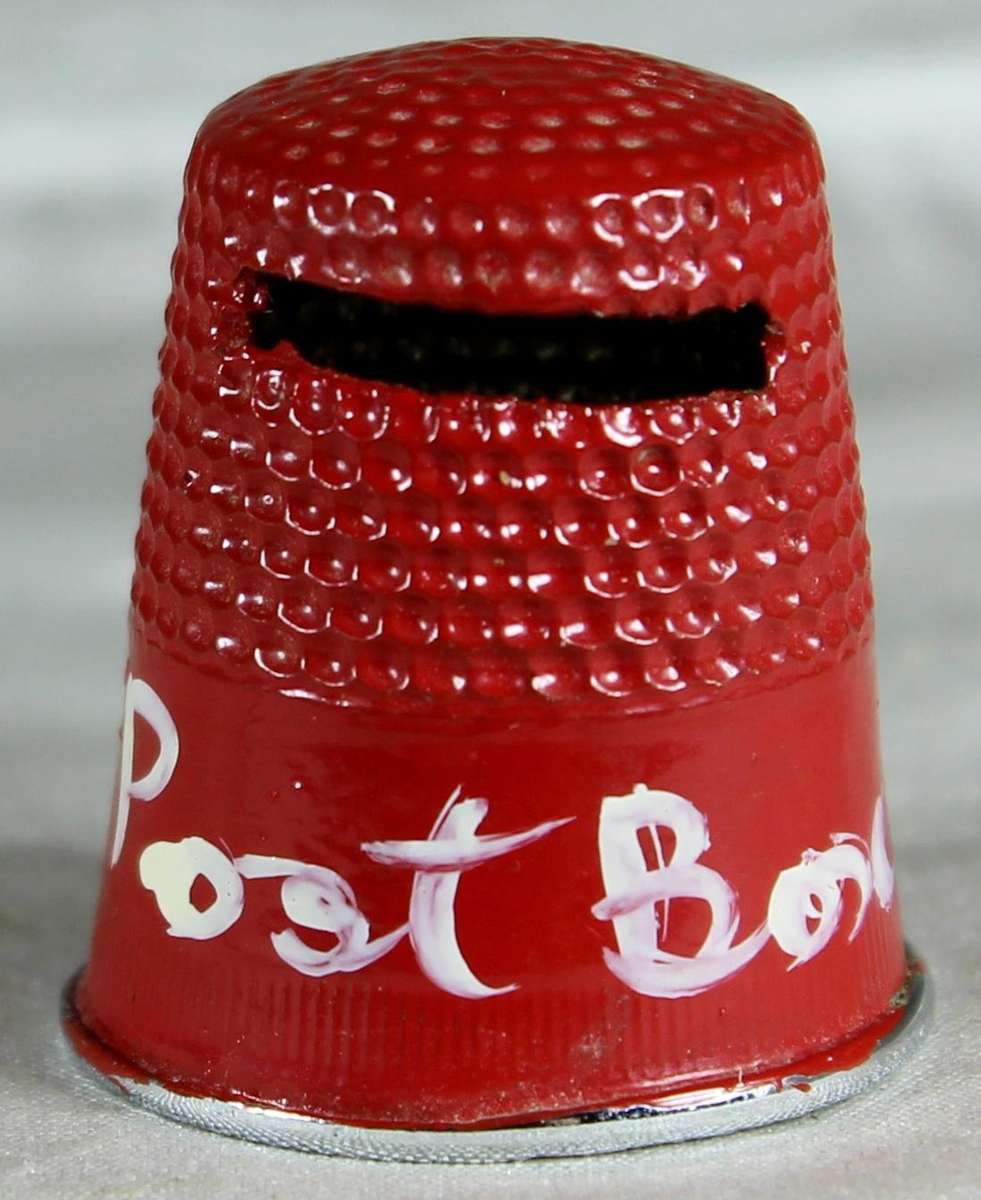 Bone China thimble - Post box