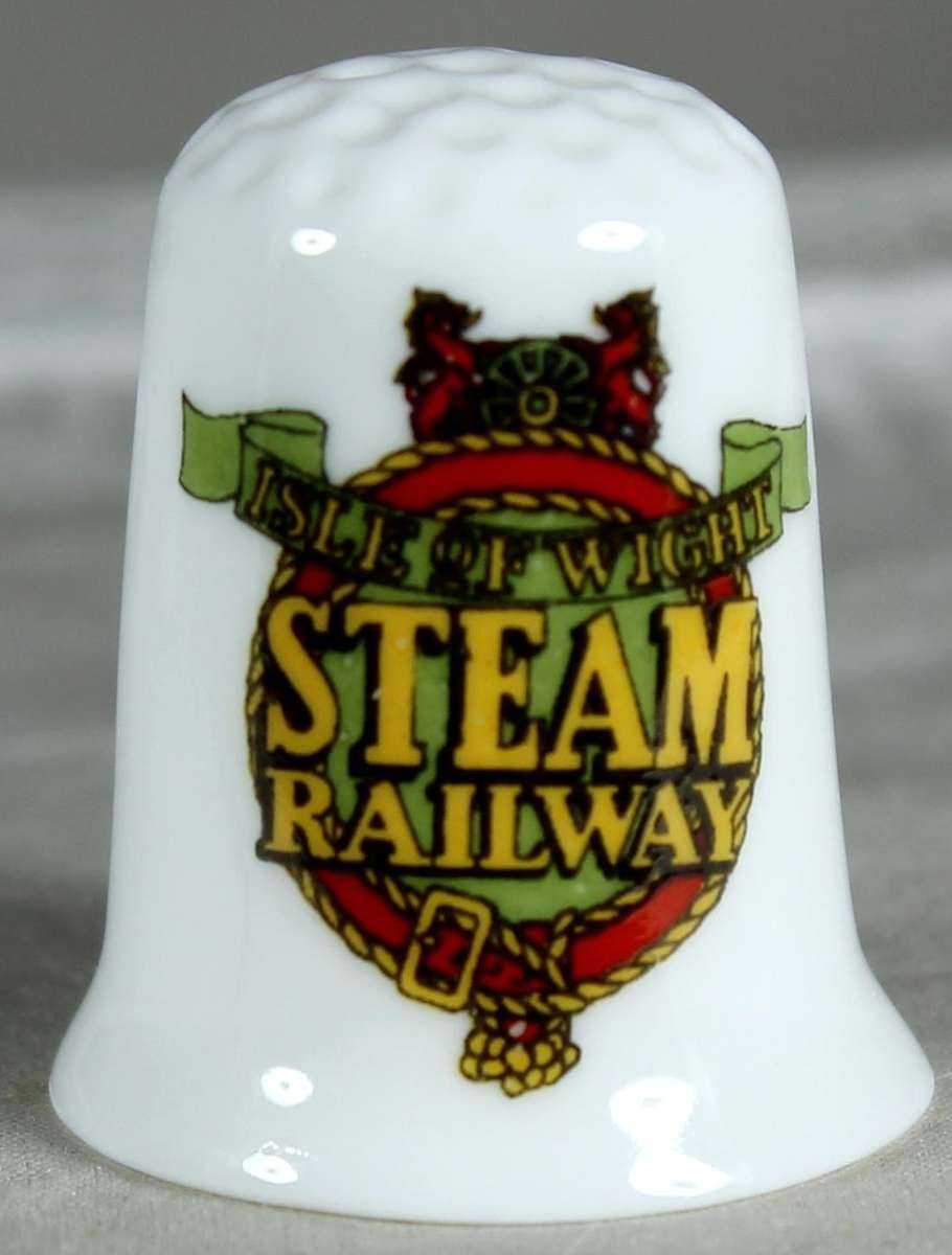 Bone China thimble - Isle of Wight - Steam railway