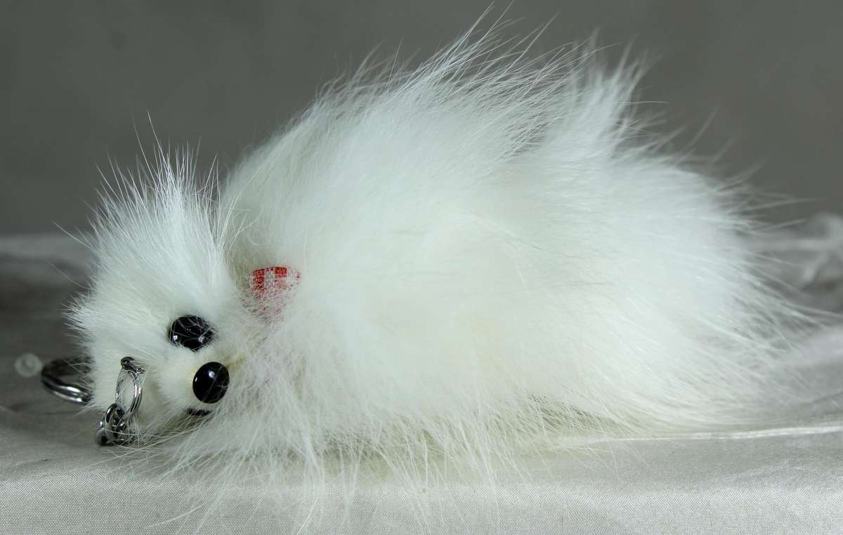 Fluffy dog keyring
