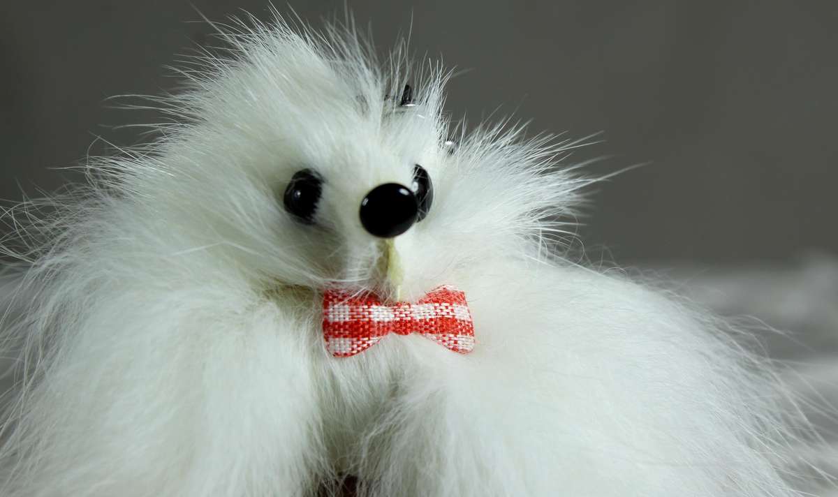 Fluffy dog keyring