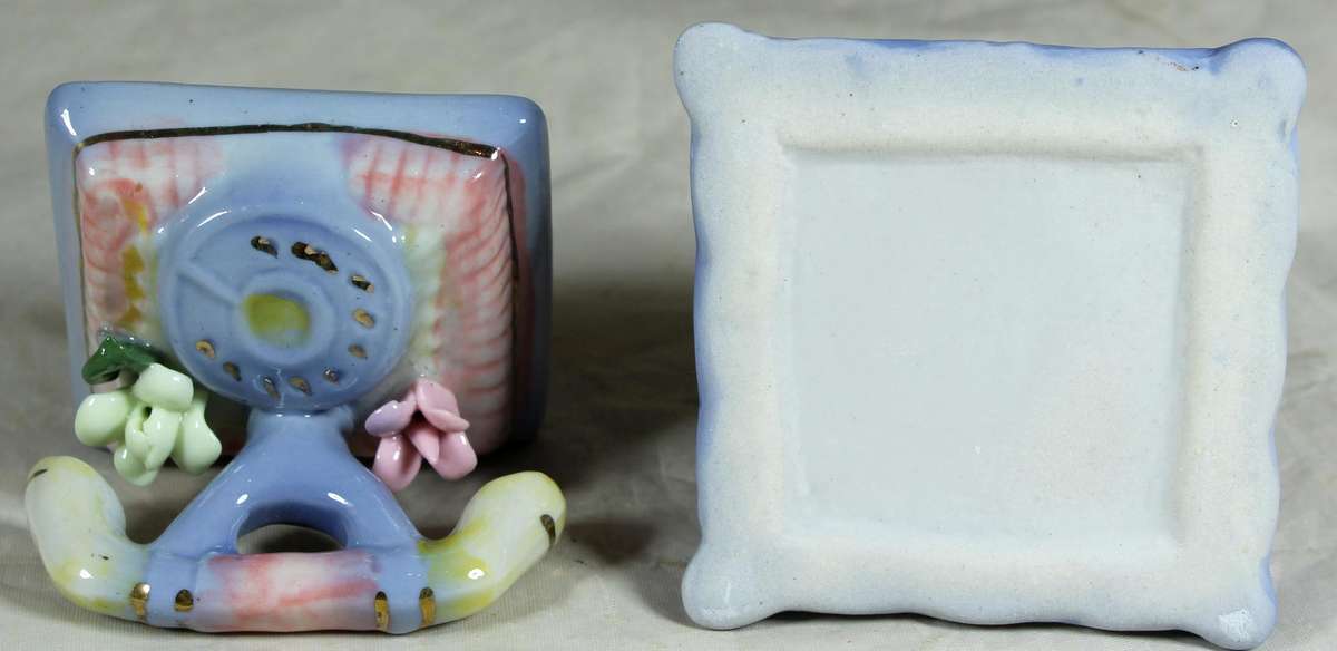 Ceramic telephone trinket holder
