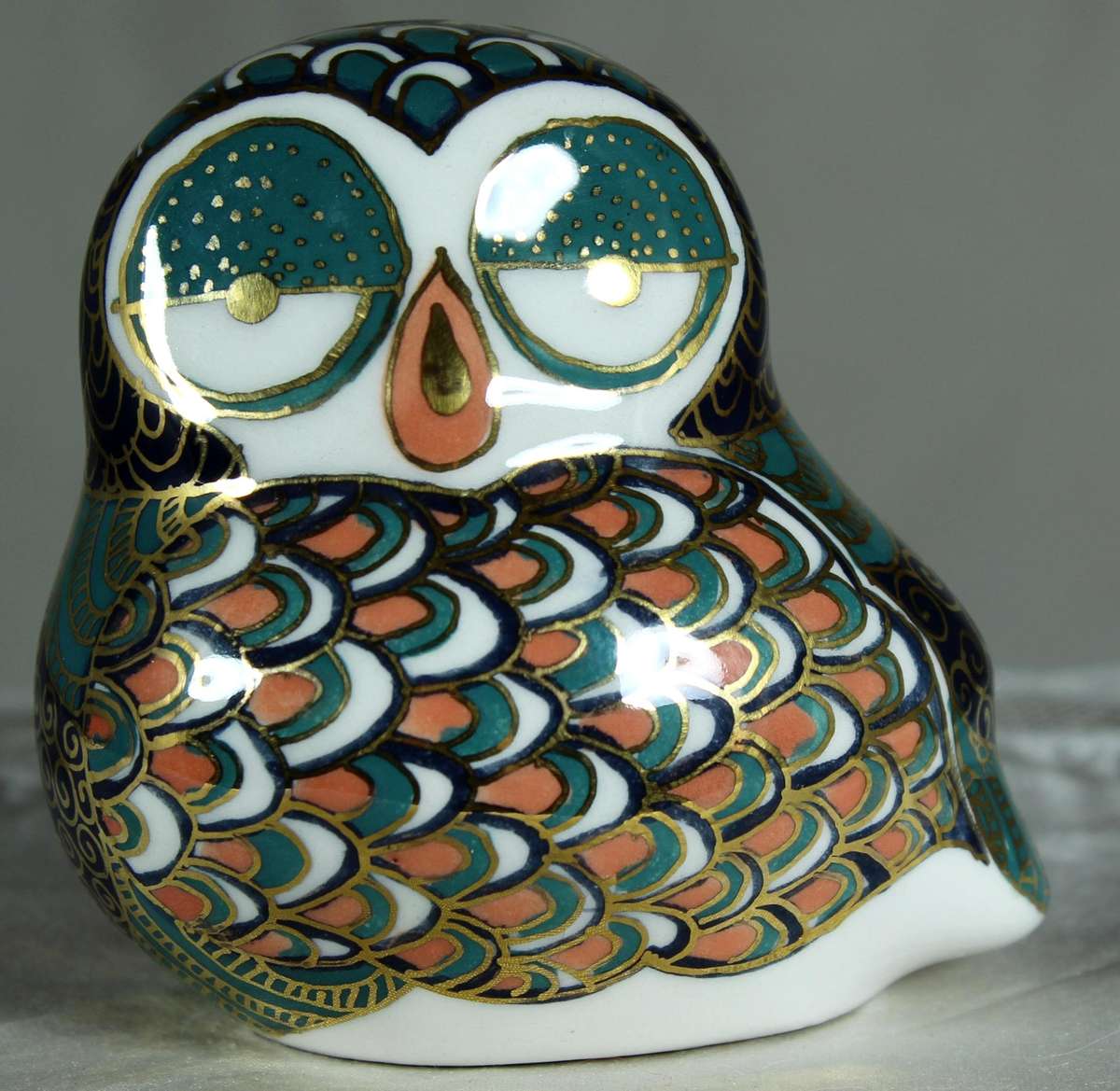 Glazed owl with starry eyes