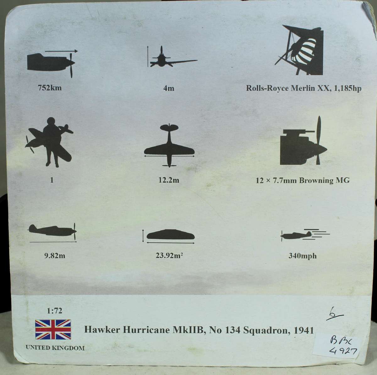 Amber Com diecast collection - Hawker Hurricane MK11B