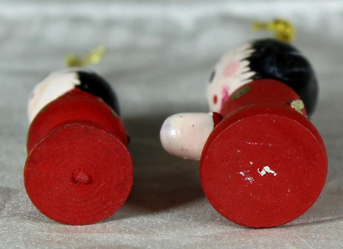 Pair of miniature Christmas ornaments