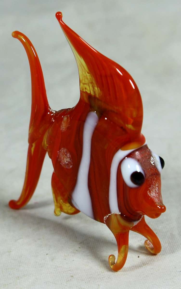 Miniature glass art glass clown fish