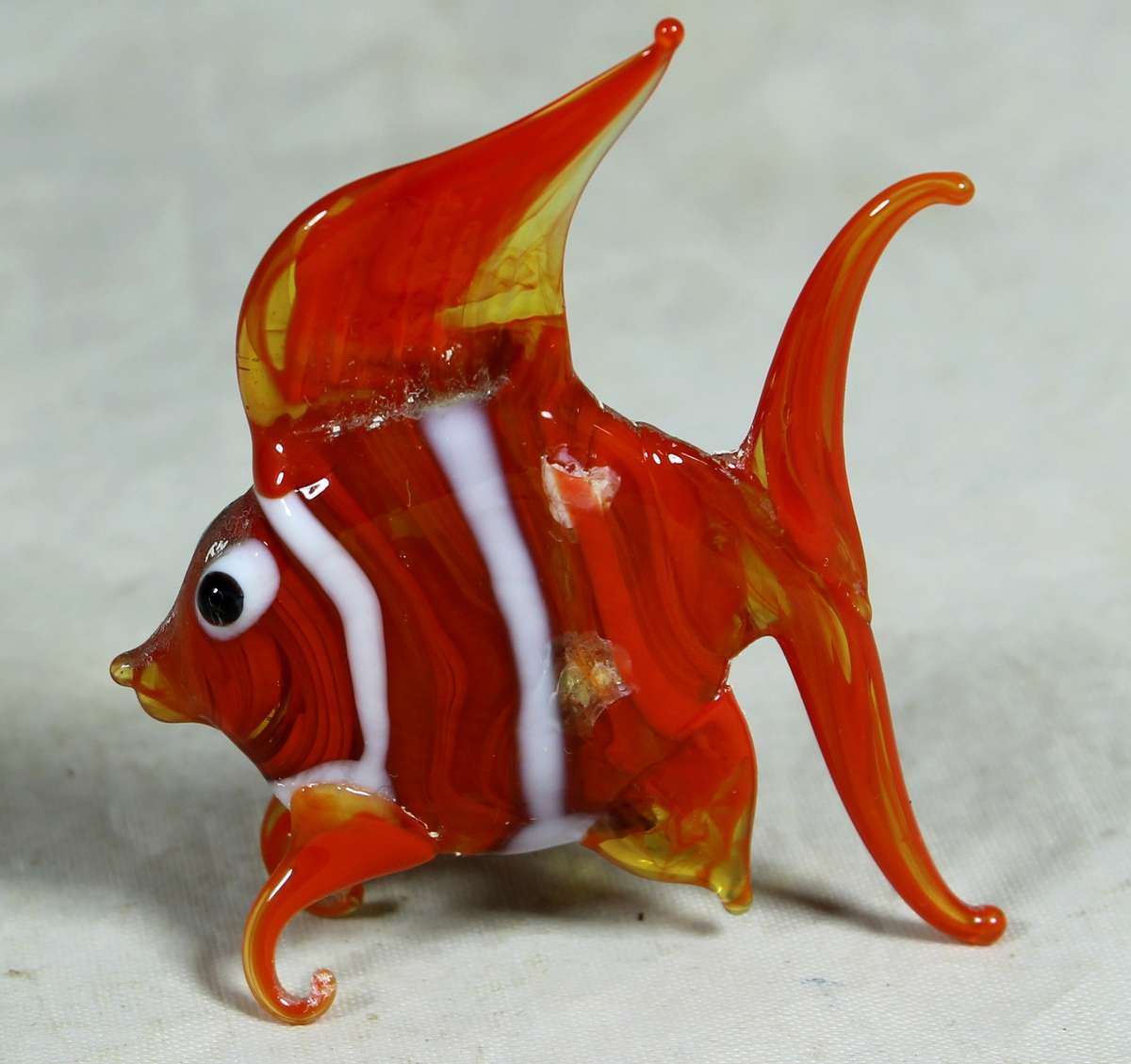 Miniature glass art glass clown fish