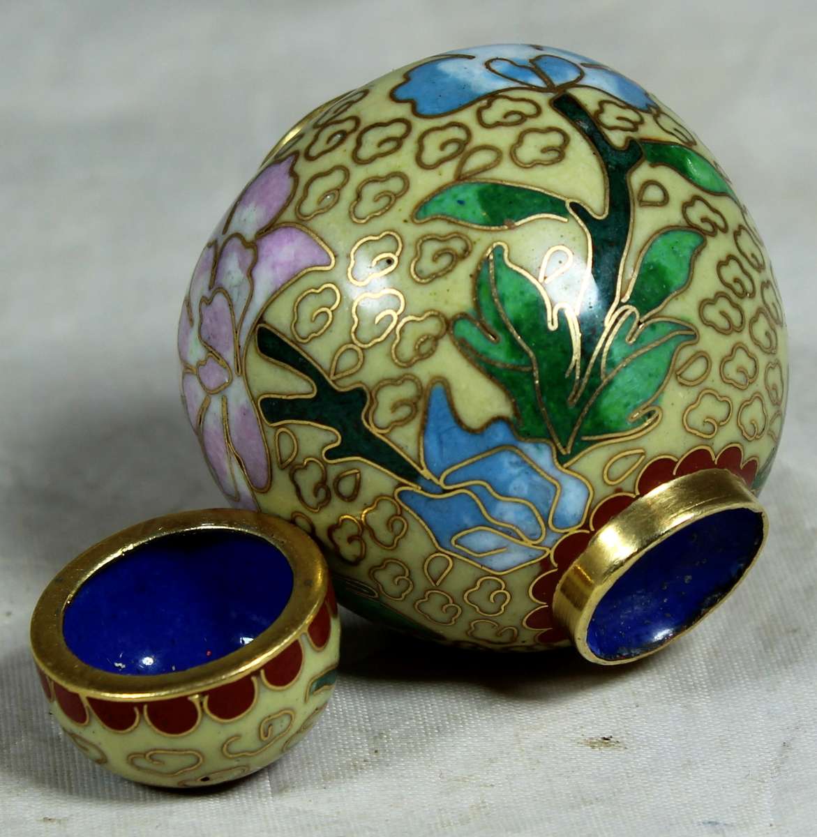 Miniature Cloisonne lidded jar