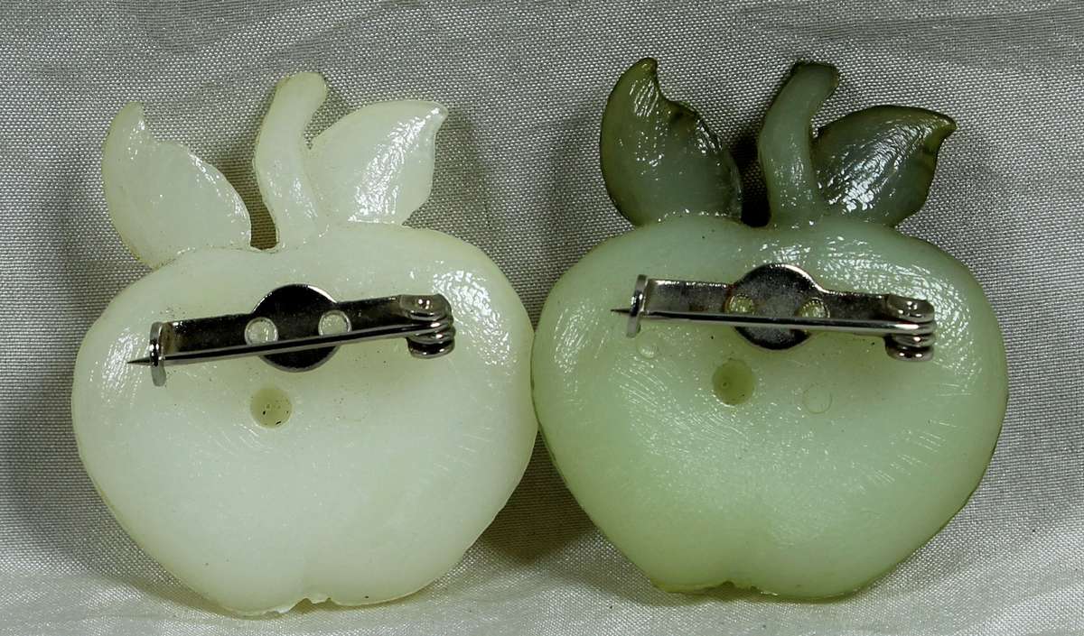 Pair of Plastic apple broaches
