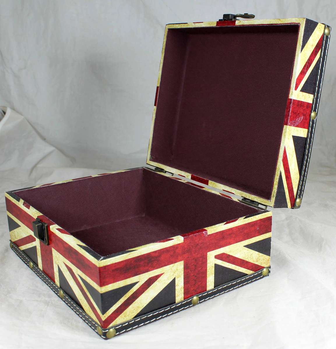 Wooden box with British flag