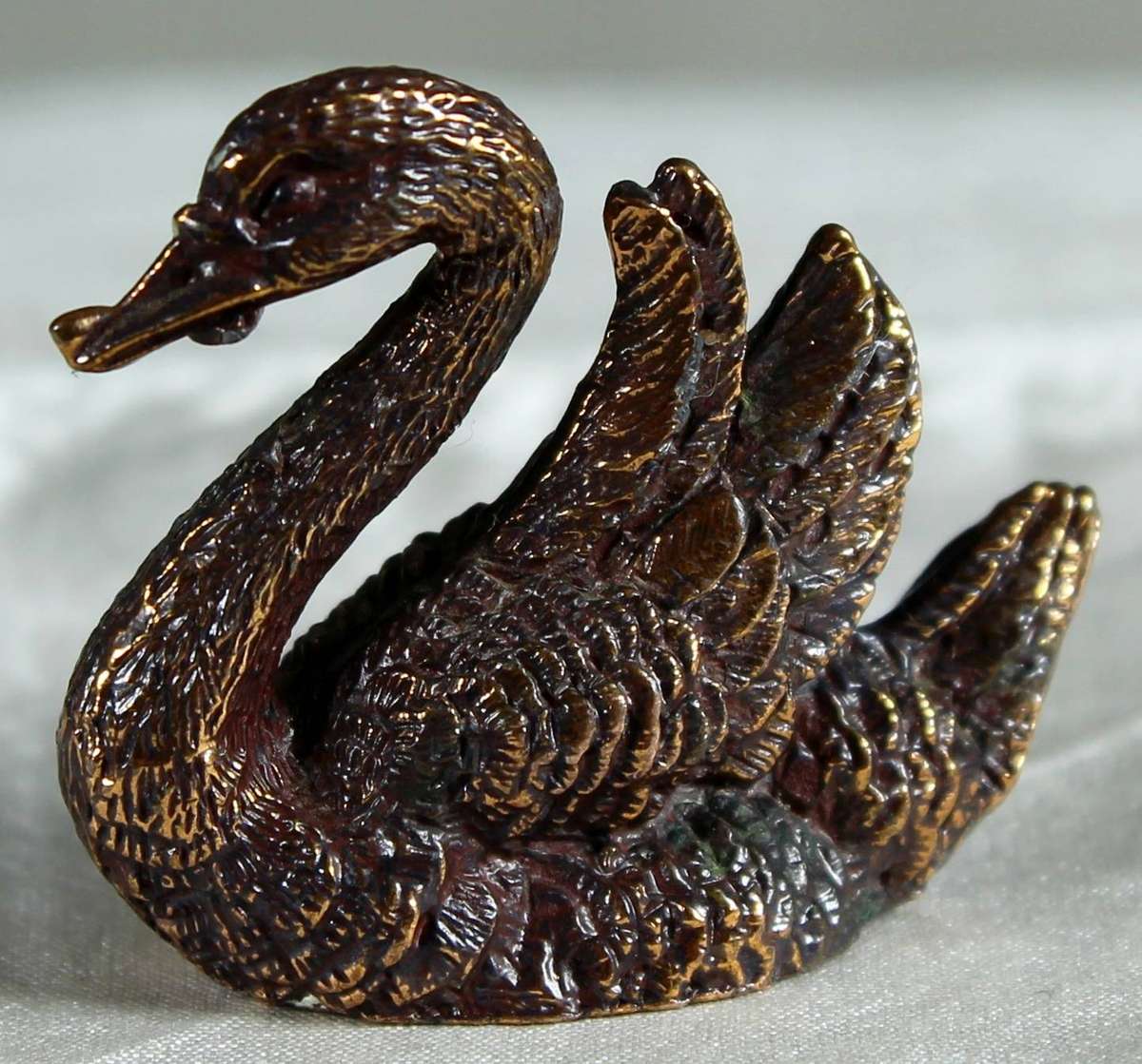 Miniature copper plated - Small swan