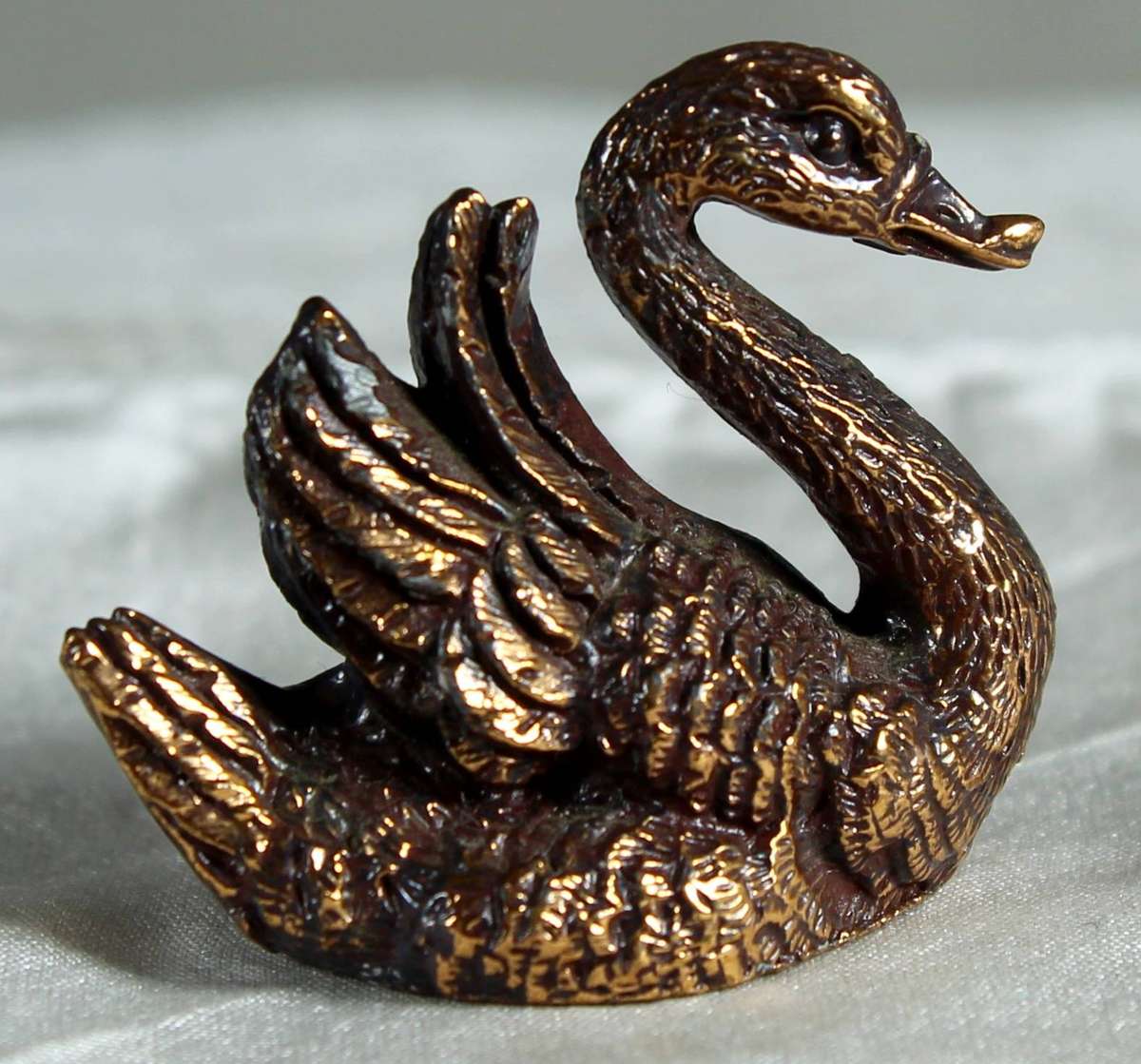 Miniature copper plated - Small swan