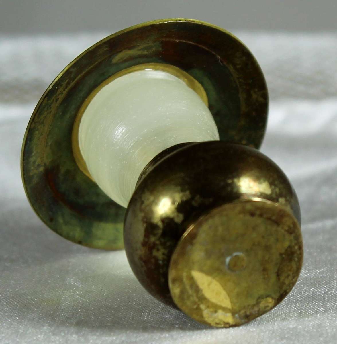 Miniature brass lamp with hood