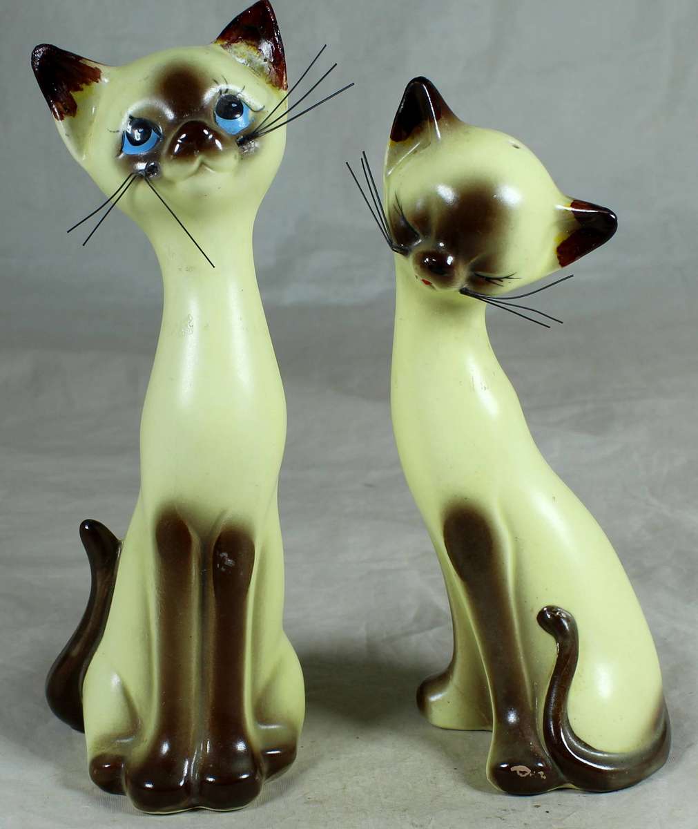 Salt & pepper set - tall ceramic cats