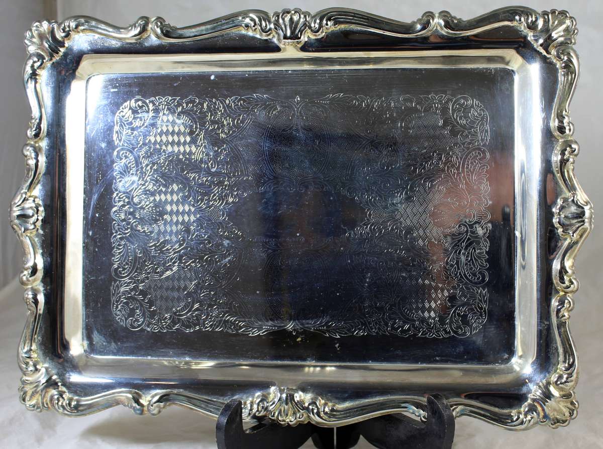Silver plated serving platter