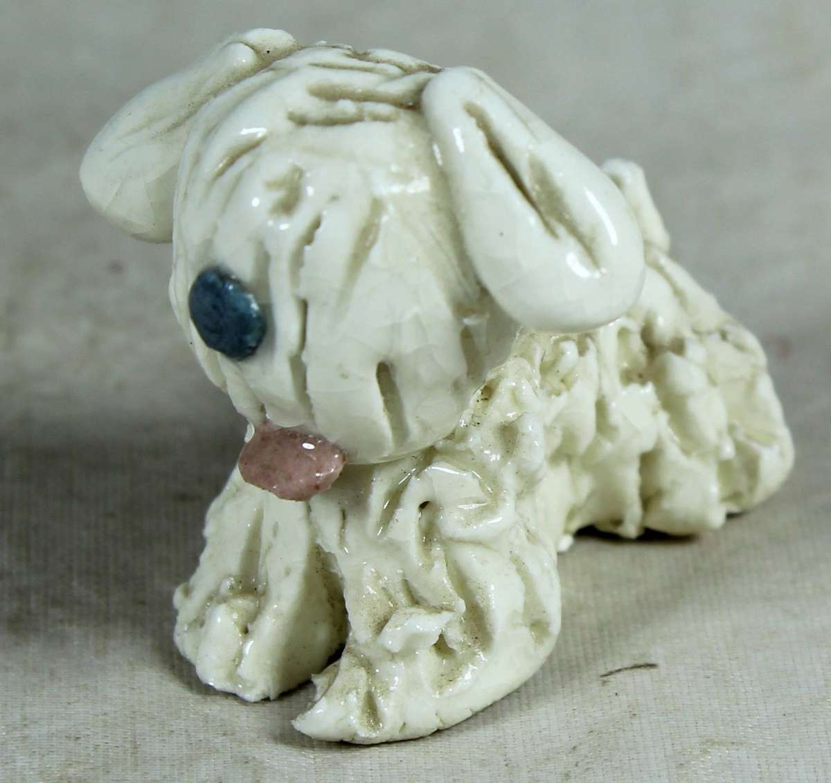 Miniature molded scruffy dog