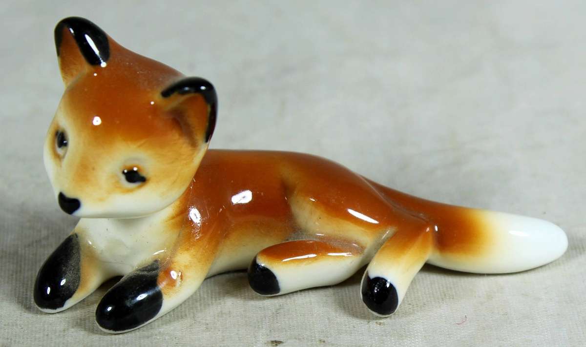 Miniature porcelain fox