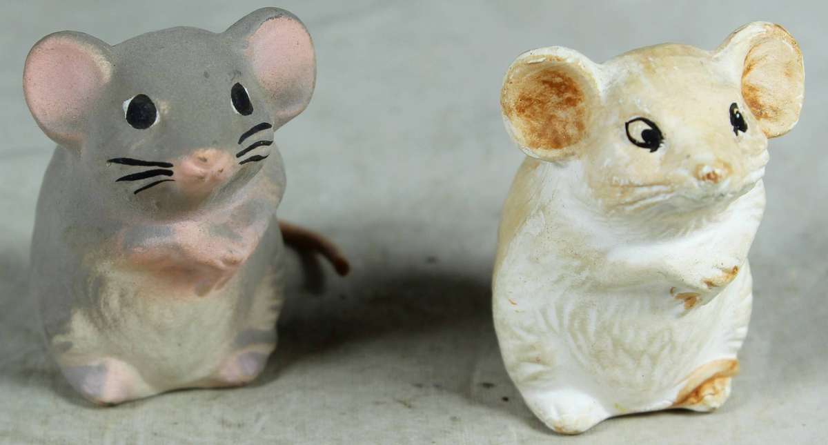 Pair of small ceramic mouse