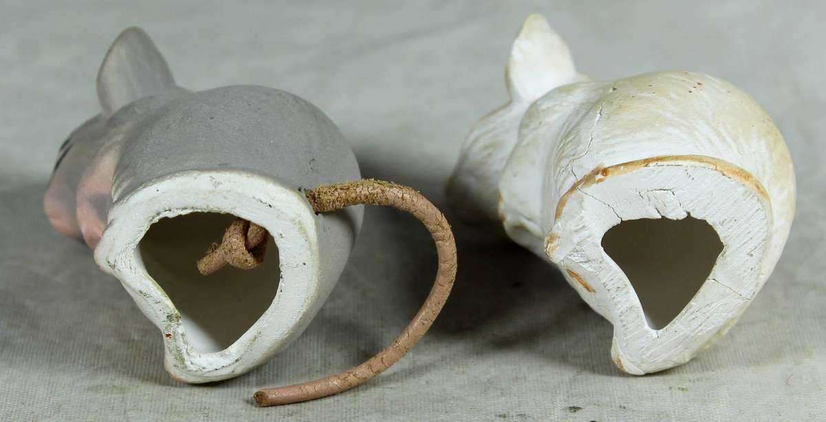 Pair of small ceramic mouse