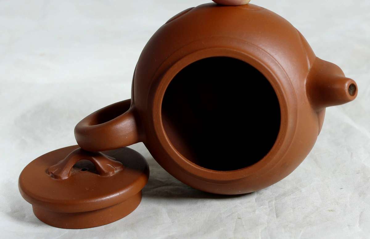 Small pottery teapot