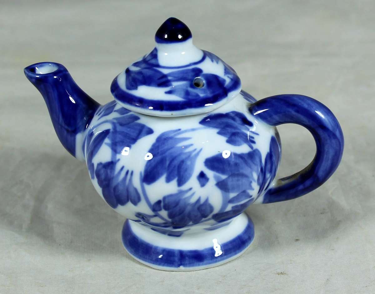 Small blue & white teapot