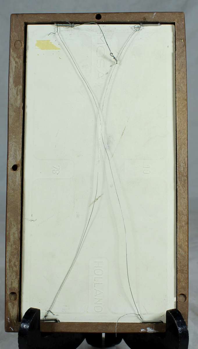 Framed vintage tile with Dutch windmill