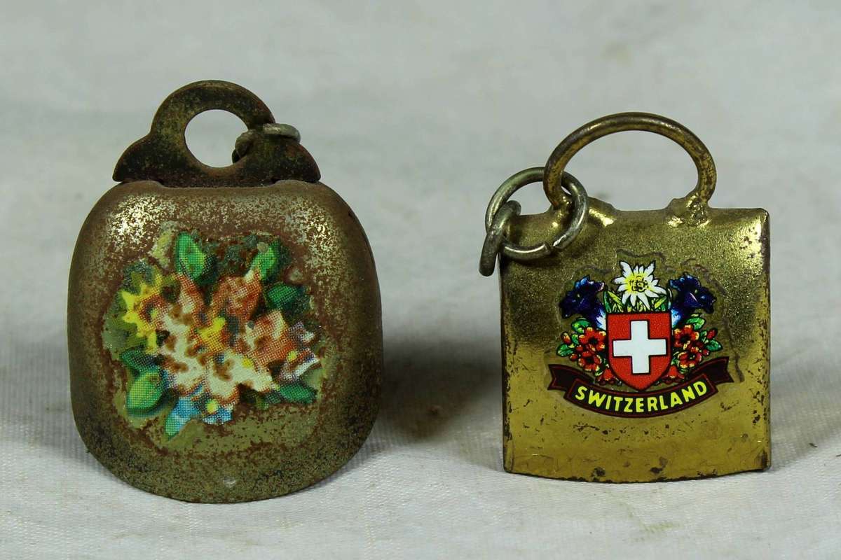 Pair of miniature brass cow bells