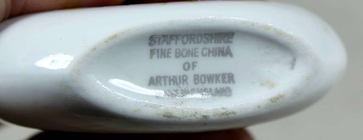 Miniature porcelain Arthur Bowker flat shaped jug