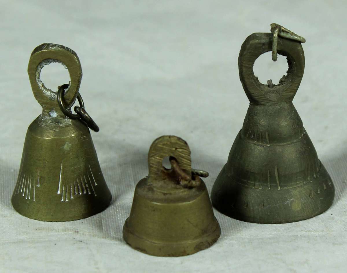 Trio of miniature brass bells