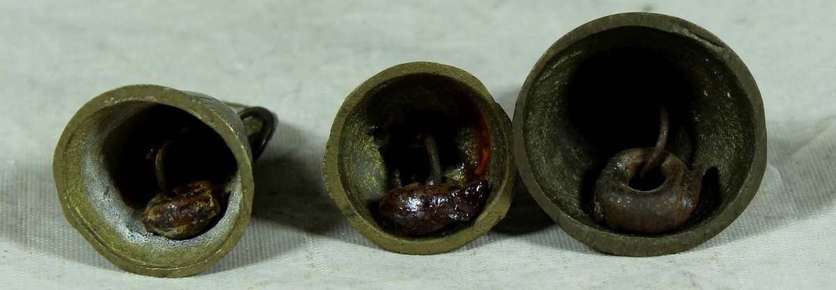 Trio of miniature brass bells