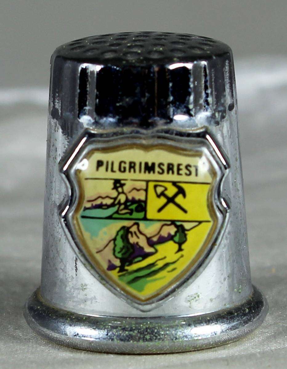 Silver plated thimble - Pilgrims rest