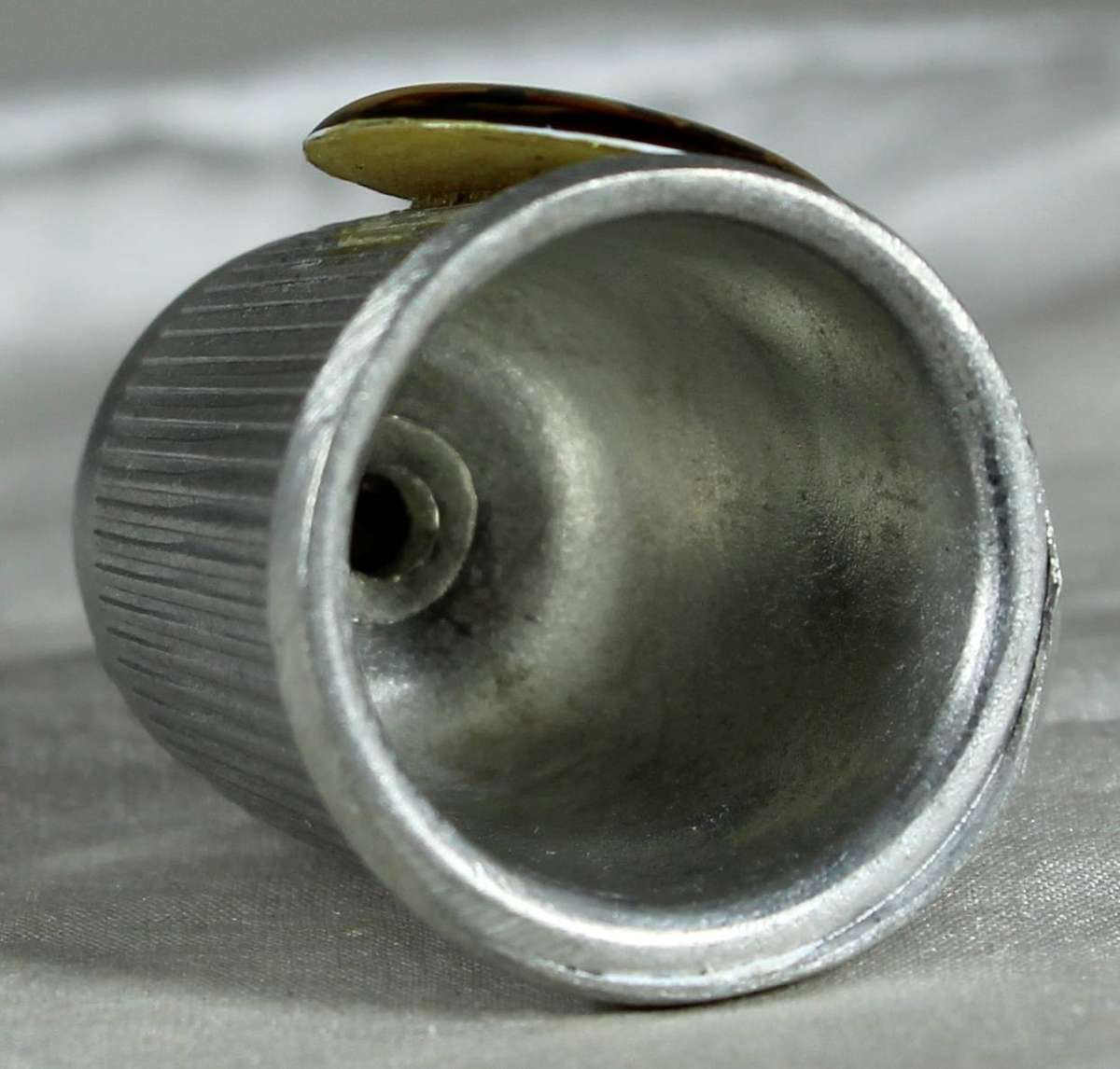 Silver plated thimble - New Hampshire - purple finch