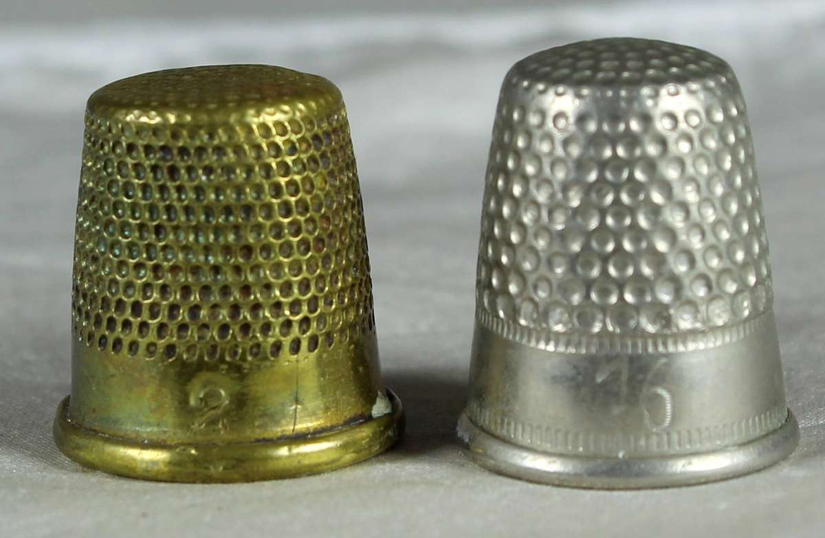 Thimble - silver plated pair - #2 & #16